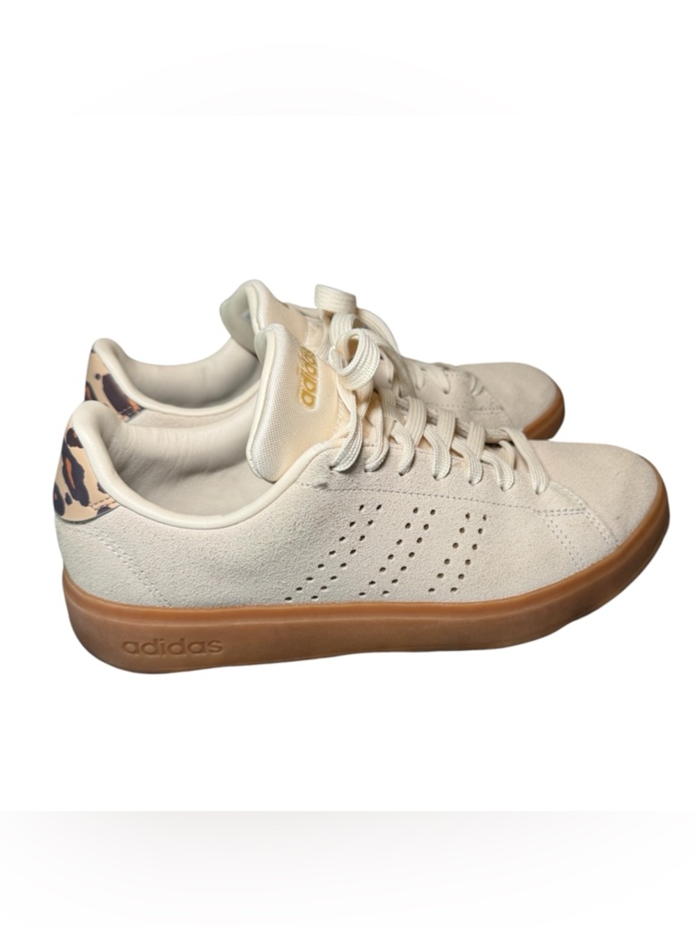 Classic Adidas Advantage 2.0 cheetah heel sneakers Size 6.5 tennis inspired